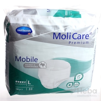 MoliCare Premium Mobile 5 kvapiek L  zelené, plienkové nohavičky naťahovacie, 1x14 ks