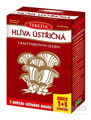 Terezia Hliva Ustricovitá s Rakytníkovým Olejom  AKCIA 1+1 (VIANOCE 2019), cps 60+60 zadarmo (120 ks)