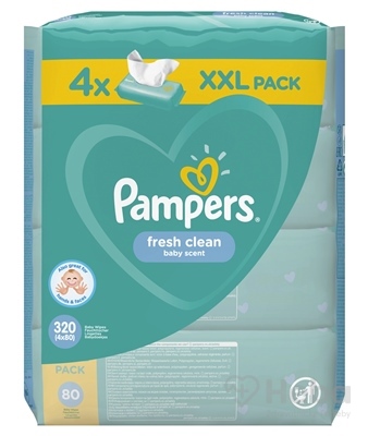 PAMPERS Fresh Clean XXL Vlhčené obrúsky 4x80 ks