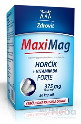 Zdrovit MaxiMag Horčík Forte 375 mg + Vitamín B6  50 kapsúl
