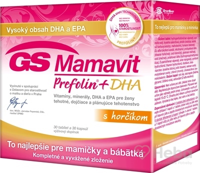 GS Mamavit Prefolin + DHA  30 tabliet + 30 kapsúl