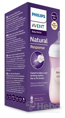 Philips AVENT Fľaša Natural Response 260 ml, 1m+ ružová