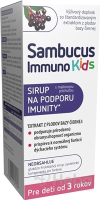 Sambucus Immuno Kids  sirup, malinová príchuť 1x120 ml