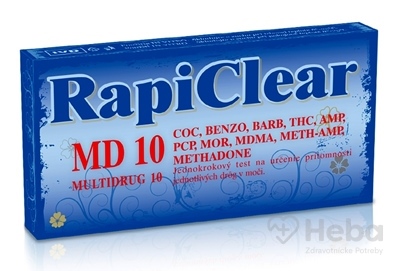 RapiClear MD 10 (MULTIDRUG 10)  IVD, test drogový na samodiagnostiku 1x1 ks