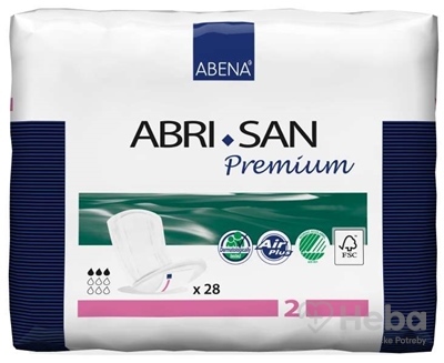ABENA ABRI SAN Premium 2  inkontinenčné vložky, priedušné, 11x26 cm, savosť 350 ml 1x28 ks