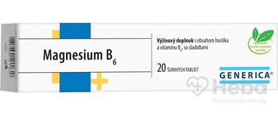 GENERICA Magnesium B6  20 šumivých tabliet