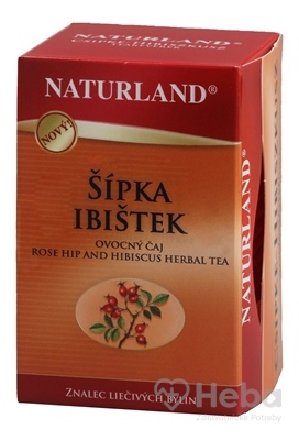 Naturland Šípka Ibištek  ovocný čaj, nálevové vrecúška 20x3 g (60 g)