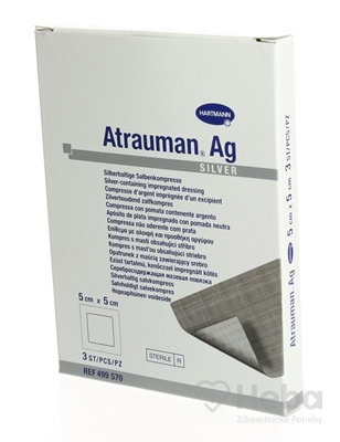 Atrauman ag  kompres impregnovaný, obsahuje striebro (5x5 cm) 1x3 ks