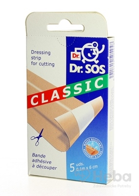 Dr. SOS Classic náplasť  pásy vodeodolné (10cmx6cm) 1x5 ks