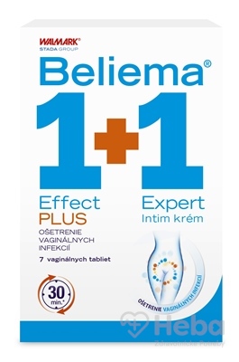 Beliema Effect PLUS + Expert Intim krém 1+1  vaginálne tablety 7 ks + intímny krém 30 ml, 1x1 set