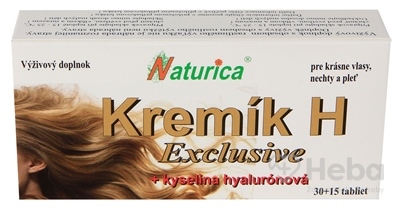 Naturica Kremík H Exclusive + Kyselina hyalurónová  45 tabliet (30+15 zadarmo)
