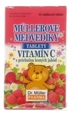 Müllerove medvedíky Vitamín C  45 tabliet lesná jahoda