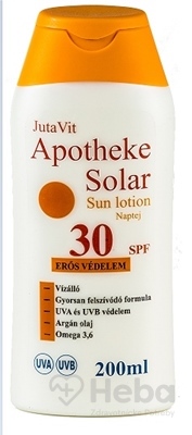 JutaVid Apotheke Solar hydratačné mlieko na opaľovanie SPF30  200 ml opaľovacie mlieko