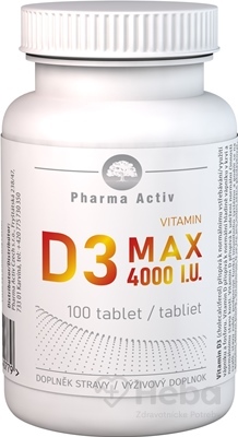 Pharma Activ Vitamin D3 MAX 4000 I.U.  tbl 1x100 ks
