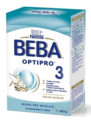 Beba Optipro 3  (modrá, inov. 2019) mliečna výživa (od ukonč. 12.mesiaca) 1x600 g