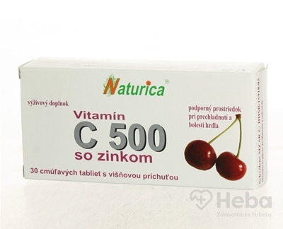 Naturica Vitamín C 500 mg so Zinkom  30 cmúľacích tabliet