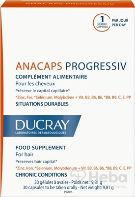 Ducray Anacaps Progressiv (výživový doplnok na vlasy)  30 kapsúl