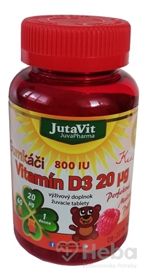 JutaVit Gumkáči Vitamín D3 20 µg Kids  tbl (gumené medvedíky) 1x60 ks
