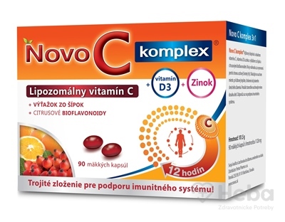 Novo C Komplex Lipozomálny vitamín C + Vitamín D3 + Zinok  90 kapsúl