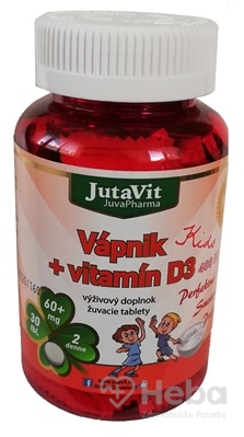 JutaVit Vápnik + vitamín D3 Kids  30 žuvacích tabliet