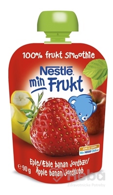 Nestlé min Frukt Jahoda Jablko Banán  kapsička, ovocná desiata (od ukonč. 6. mesiaca) 1x90 g