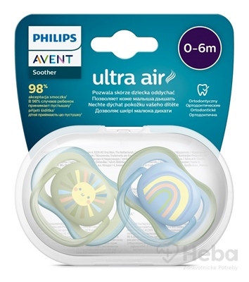 Philips AVENT Cumlík Ultra air obrázok 0-6m chlapec (dúha) 2ks