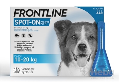 FRONTLINE Spot-On pre psy M (10-20 kg)  3x1,34 ml pipeta