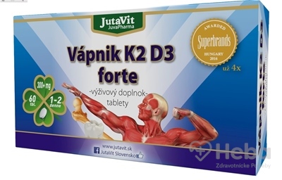JutaVit Vápnik + vitamín K2 + vitamín D3 Forte  60 tabliet