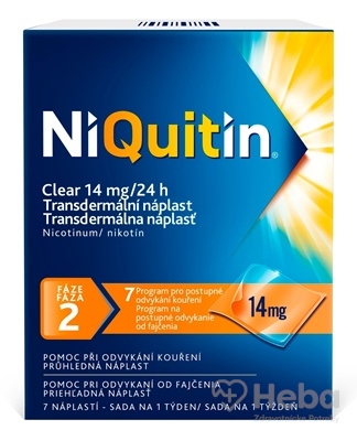 NiQuitin CLEAR 14 mg/24 h  emp tdm 1x7 ks