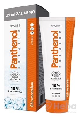 Swiss Panthenol 10% Premium hydratačný gél s mentolom  125 ml gél po opaľovaní (100+25 ml zadarmo)