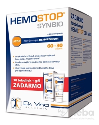 Hemostop Synbio - da Vinci  cps 60+30 zadarmo (90 ks) + gél 75 ml zadarmo, 1x1 set