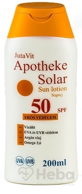 JutaVid Apotheke Solar hydratačné mlieko na opaľovanie SPF50  200 ml opaľovacie mlieko