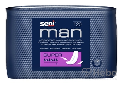 SENI MAN Super  vložky urologické pre mužov, savosť 820 ml, 1x20 ks
