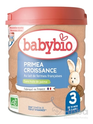 BABYBIO PRIMEA 3 Croissance dojčenské bio mlieko (800 g)
