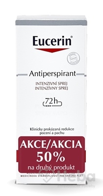 Eucerin Deo Intenzívny antiperspirant  sprej 2x30 ml (-50% na druhý produkt, zľava) 1x1 set