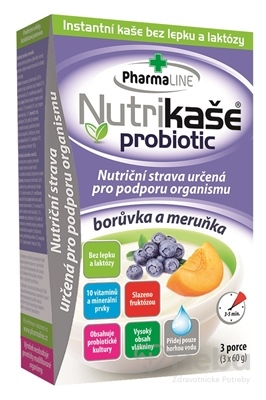 Nutrikaša probiotic - čučoriedka a marhuľa  3x60 g (180 g)