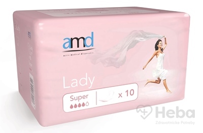 amd Lady Super  inkontinenčné vložky pre ženy, 33,3x11,4 cm, nasiakavosť 550 ml, 1x10 ks