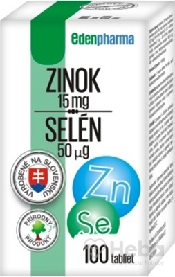 EDENPharma Zinok 15 mg + Selén 50 mcg  100 tabliet