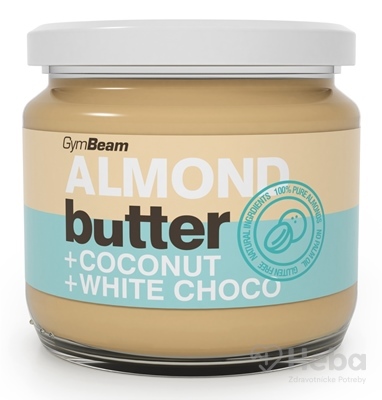 Mandľové maslo s kokosom a bielou čokoládou - GymBeam kokos biela čokoláda 340 g