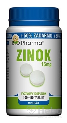 BIO Pharma Zinok 15 mg  150 tabliet (100+50 zadarmo)