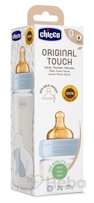 CHICCO Fľaša dojčenská Original Touch  sklo, 240 ml, s cumlíkom latex 1x1 ks