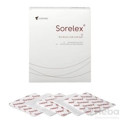 Sorelex  antimikrobiálne krytie na rany 10x10 cm, 1x10 ks