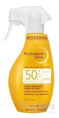 Bioderma Photoderm Spray hydratačný sprej na opaľovanie SPF50+  400 ml opaľovací sprej
