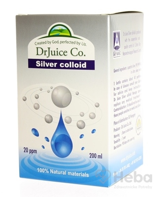 DrJuice Silver colloid  koloidné striebro 20 ppm, 1x200 ml