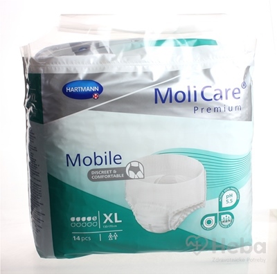 MoliCare Premium Mobile 5 kvapiek XL  zelené, plienkové nohavičky naťahovacie, 1x14 ks