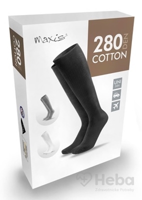 Maxis Relax 280 den cotton lýtkové pančuchy, čierne  veľkosť XL