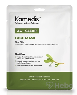 Kamedis AC-CLEAR FACE MASK  maska na tvár so sérom s rastlín 1x15 ml