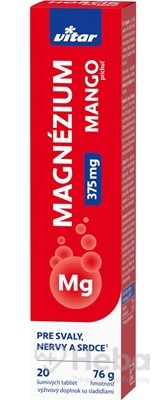 Vitar Magnézium 375 mg  20 šumivých tabliet mango
