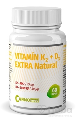 CarnoMed Vitamín K2 + D3 EXTRA Natural  cps 1x60 ks