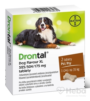 Drontal Dog Flavour XL 525/504/175 mg tablety  tbl 1x2 ks